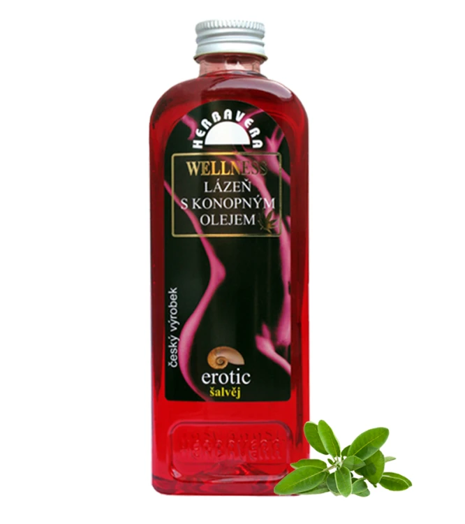 Płyn do kąpieli z konopią i szałwią Erotic - 400 ml