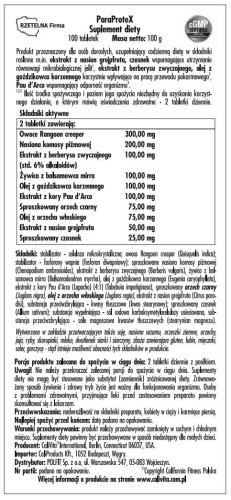 ParaProteX Calivita etykieta