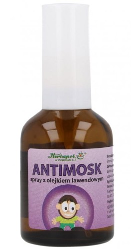 Antykomar ŚRODEK NA KOMARY teraz jako Antimosk  spray z olejkiem z lawendy, 40ml