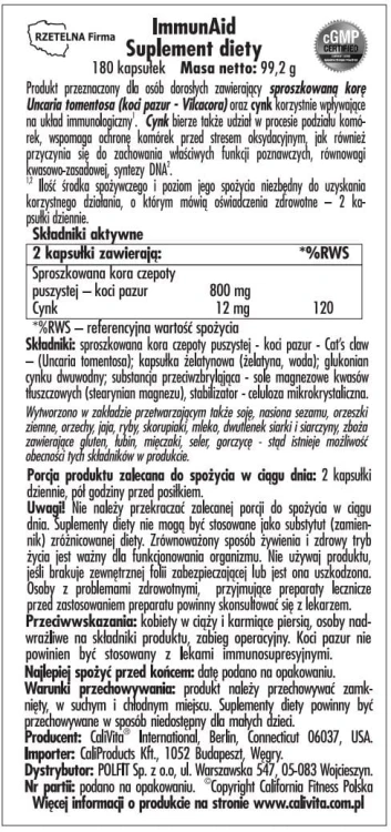 Immunaid Calivita etykieta