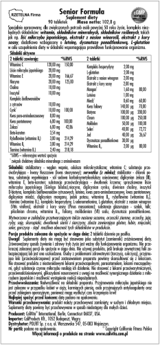 CaliVita Senior formula etykieta