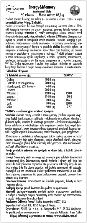 Energy &amp;Memory etykieta