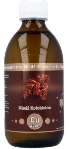 Niejonowa Nano Miedź koloidalne Cu 25 ppm Vitacolloids 300 ml