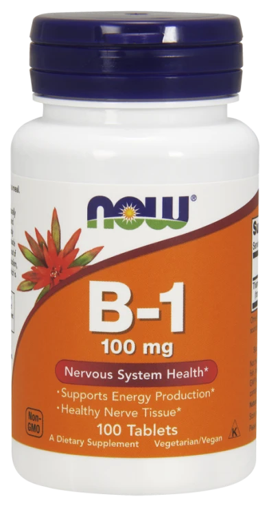 Now Foods Witamina B-1, 100 mg 100 tabletek