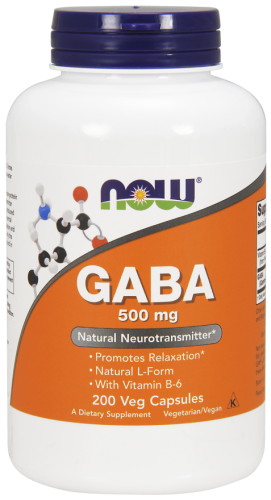 GABA 500 mg + B-6 - 200 Veg kaps Nowfoods