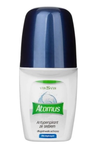 VinSvin Atomus, antyperspirant ze srebrem dla mężczyzn, roll-on, 50 ml