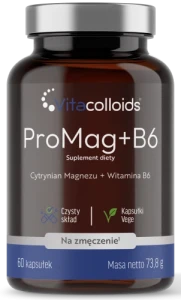 ProMag+B6 | Cytrynian Magnezu + Witamina B6 P5P | 60 Kapsułek Vege